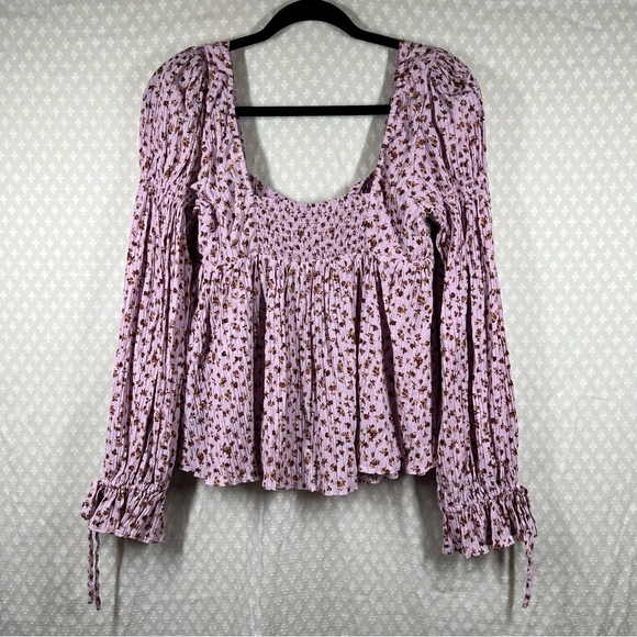 Urban Outfitters NWT Pink Ditzy Floral Milkmaid Babydoll Top - Picture 6 of 6